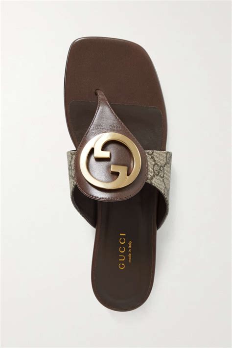 gucci logo-embellished leather sandal|Gucci crystal embellished sandals.